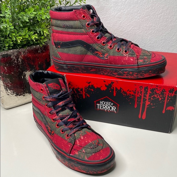 Vans House of Terror x Sk8-Hi 'The Nightmare on Elm Street Sneakers M 7/W 8.5 - Picture 1 of 12
